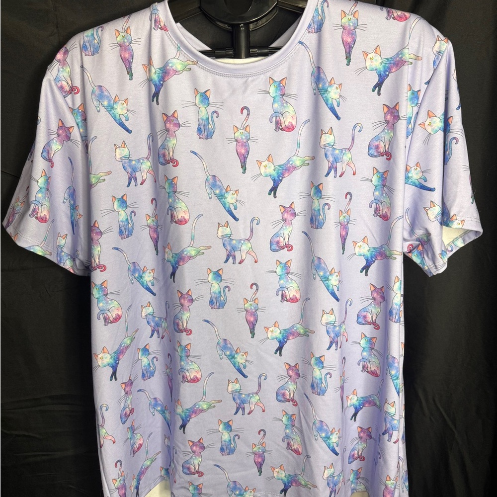 BlackMilk Purple Galaxy Cat Print Dress